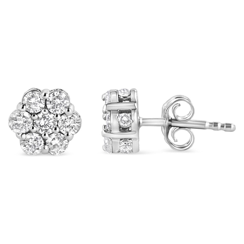 Surgical Steel Seven Stone Flower Stud Earrings – HK Jewels